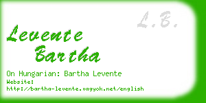 levente bartha business card